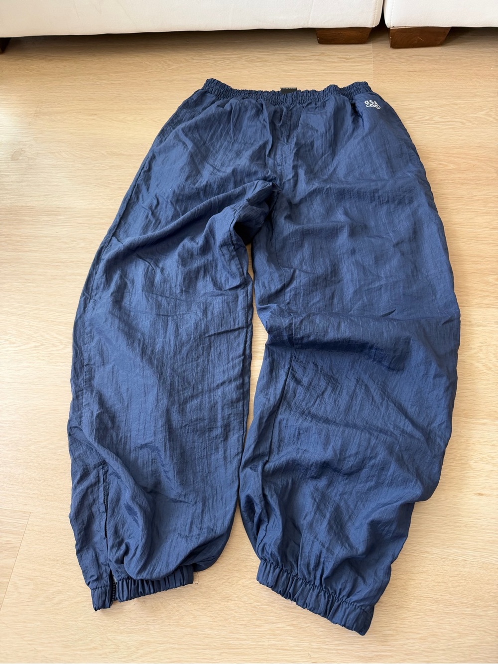 Youth Navy Elastic-Waist Joggers with Cuffed Ankles